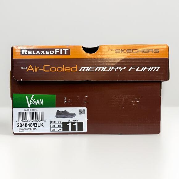 Skechers 204848 Men's 11 Cohagen Vierra Relaxed Fit Slip-On Black Casual Loafer - Picture 8 of 8